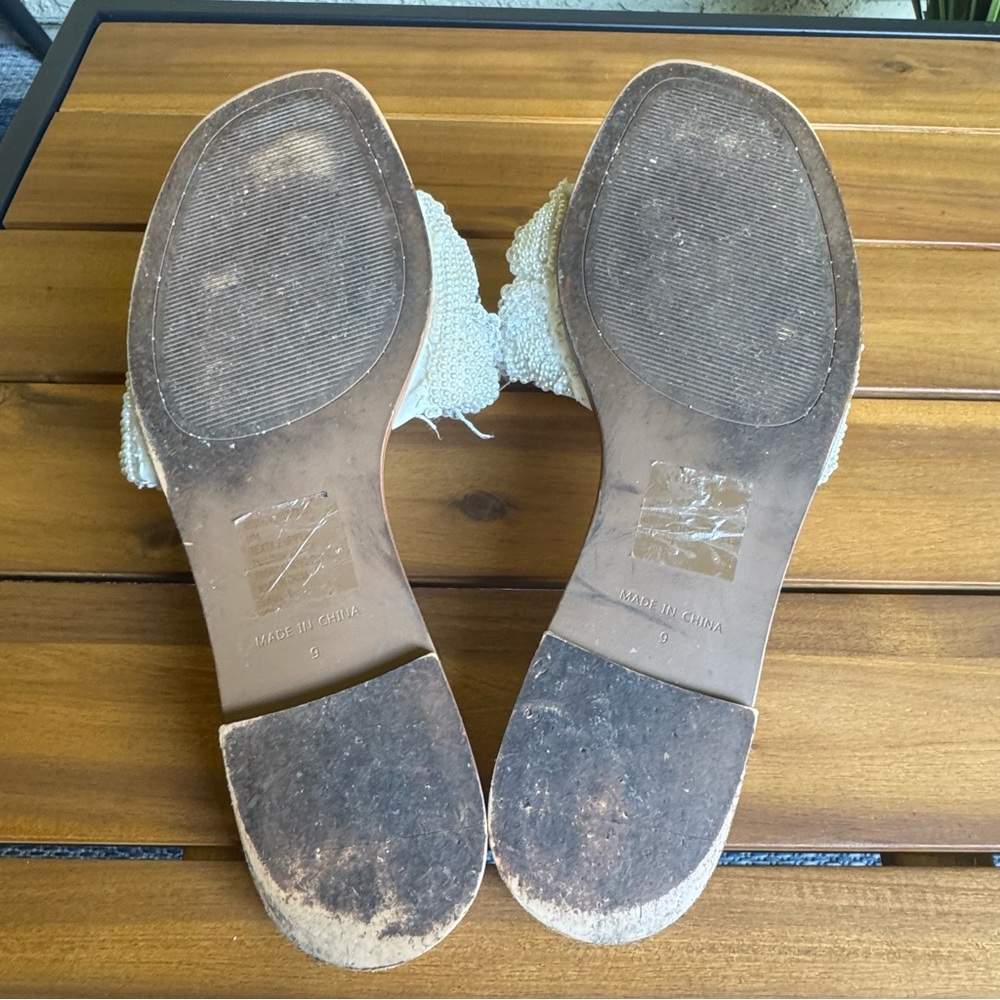 Steve Madden Women's White Beaded Slide Sandals - Picture 6 of 6
